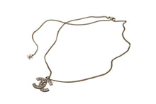 Load image into Gallery viewer, CHANEL シャネル ココマーク ネックレス アクセサリー スクエアラインストーン ラウンドストーン GP ゴールド 美品 中古 4c070359