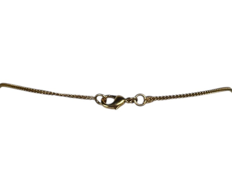 CHANEL Necklace Coco Mark Circle Swing Accessories GP Rhinestone Gold Good Condition Used 4c070365