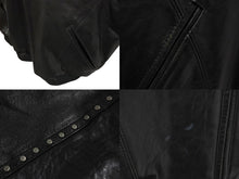 画像をギャラリービューアに読み込む, pellepelle ペレペレ レザージャケット ビックシルエット スタッズ ナイロン レザー ブラック 美品 中古 4c070376