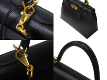 画像をギャラリービューアに読み込む, 新品同様 HERMES エルメス ケリー28 外縫い ブラック ◻︎D刻印 カーフスキン ゴールド金具 V金具 ハンドバッグ 中古 4c070377