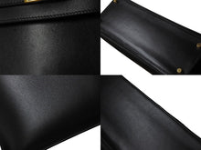 画像をギャラリービューアに読み込む, 新品同様 HERMES エルメス ケリー28 外縫い ブラック ◻︎D刻印 カーフスキン ゴールド金具 V金具 ハンドバッグ 中古 4c070377