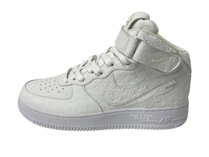 新品同様 LOUIS VUITTON × NIKE ルイヴィトン ナイキ Air Force 1 Mid エアフォース1ミッド スニーカー 1A9V90 サイズ8 1/2 中古 4c070382