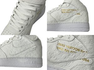 新品同様 LOUIS VUITTON × NIKE ルイヴィトン ナイキ Air Force 1 Mid エアフォース1ミッド スニーカー 1A9V90 サイズ8 1/2 中古 4c070382