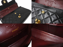 画像をギャラリービューアに読み込む, CHANEL シャネル マトラッセ23 Wフラップ チェーン ショルダーバッグ ラムスキン 1番台 ブラック ゴールド金具 美品 中古 4c070383