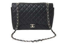 画像をギャラリービューアに読み込む, 極美品 CHANEL シャネル デカマトラッセ33 Wフラップ Wチェーン ショルダーバッグ 15番台 キャビアスキン ブラック シルバー金具 中古 4c070386
