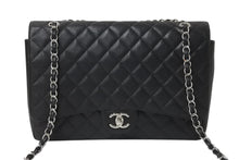 画像をギャラリービューアに読み込む, 極美品 CHANEL シャネル デカマトラッセ33 Wフラップ Wチェーン ショルダーバッグ 15番台 キャビアスキン ブラック シルバー金具 中古 4c070386