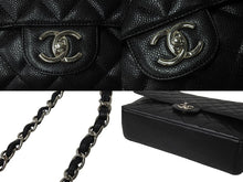 画像をギャラリービューアに読み込む, 極美品 CHANEL シャネル デカマトラッセ33 Wフラップ Wチェーン ショルダーバッグ 15番台 キャビアスキン ブラック シルバー金具 中古 4c070386