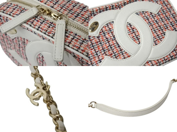 極美品 CHANEL シャネル カメラバッグ チェーンショルダーバッグ AS0322 27番台 ココマーク マルチカラー ツイード カーフスキン 中古 4c070388