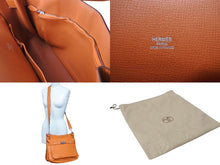 Load image into Gallery viewer, 極美品 HERMES エルメス ジプシエール34 ショルダーバッグ □Q刻 2013年 トリヨンクレマンス オレンジ シルバー金具 中古 4c070389