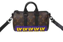 画像をギャラリービューアに読み込む, 極美品 LOUIS VUITTON ルイヴィトン キーポルXS ハンドバッグ M45788 モノグラムマカサー ブラック ブラウン パープル イエロー 中古 4c070391