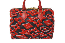 画像をギャラリービューアに読み込む, 極美品 LOUIS VUITTON × UF ルイヴィトン × ウルス フィッシャー スピーディバンドリエール25 ハンドバッグ M45552 レッド 中古 4c070394