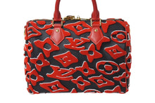 画像をギャラリービューアに読み込む, 極美品 LOUIS VUITTON × UF ルイヴィトン × ウルス フィッシャー スピーディバンドリエール25 ハンドバッグ M45552 レッド 中古 4c070394