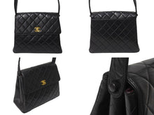 画像をギャラリービューアに読み込む, CHANEL シャネル ワンショルダーバッグ 5番台 ココマーク キルティング ラムスキン ブラック ヴィンテージ ゴールド金具 美品 中古 4c070399