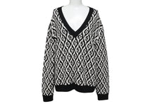 Load image into Gallery viewer, GUCCI グッチ Gランバス Vネック 長袖ニット CA37394 CA14517 テスート ウール ホワイト ブラック サイズXS 美品 中古 4c070410