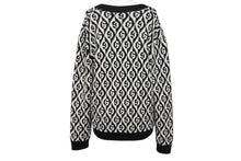 Load image into Gallery viewer, GUCCI グッチ Gランバス Vネック 長袖ニット CA37394 CA14517 テスート ウール ホワイト ブラック サイズXS 美品 中古 4c070410