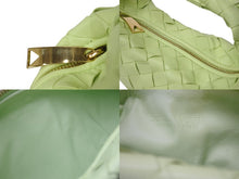 画像をギャラリービューアに読み込む, 極美品 BOTTEGA VENETA ボッテガヴェネタ ジョディ ミニ ハンドバッグ イントレチャート レザー ライトグリーン 中古 4c070424
