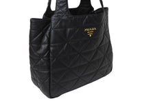 画像をギャラリービューアに読み込む, 新品同様 PRADA プラダ トートバッグ ハンドバッグ キルティング 1BG450 イタリア製 レザー ゴールド金具 中古 4c070432