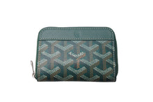 Load image into Gallery viewer, GOYARD ゴヤール マティニョンミニ コインケース グリーン ゴヤールディンキャンバス シルバー金具 美品 中古 4c070446