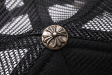 画像をギャラリービューアに読み込む, CHROME HEARTS クロムハーツトラッカーキャップ ホノルル限定 CHロゴ刺繍 クロスボール シルバー 925 ブラック 中古 美品 4c070448