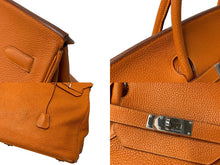 Load image into Gallery viewer, HERMES エルメス BIRKIN バーキン55 ハンドバッグ トゴ オレンジ シルバー金具 ◻︎I刻印 美品 中古 4c070461