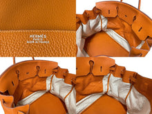 Load image into Gallery viewer, HERMES エルメス BIRKIN バーキン55 ハンドバッグ トゴ オレンジ シルバー金具 ◻︎I刻印 美品 中古 4c070461