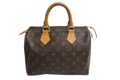 LOUIS VUITTON ルイヴィトン スピーディ25 ハンドバッグ M41109 旧型 モノグラム PVC レザー ゴールド金具 ブラウン 美品 中古 4c070462