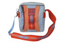 画像をギャラリービューアに読み込む, CHANEL シャネル スポーツライン ショルダーバッグ 7番台 ココマーク ナイロンキャンバス ブルー レッド 良品 中古 4c070463