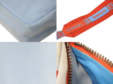 画像をギャラリービューアに読み込む, CHANEL シャネル スポーツライン ショルダーバッグ 7番台 ココマーク ナイロンキャンバス ブルー レッド 良品 中古 4c070463