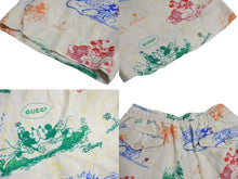 Load image into Gallery viewer, GUCCI × Disney グッチ × ディズニー オーバーサイズ ボウリングパンツ ショートパンツ 604046 サイズ44 ベージュ リネン 中古 4c070466