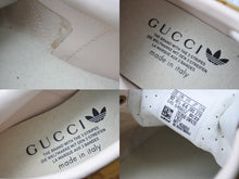 Load image into Gallery viewer, GUCCI × adidas グッチ アディダス GG柄 Gazelle スニーカー ブラウン 靴 ロゴ ガゼル キャンバス レザー HQ8850 サイズ28cm 中古 4c070467