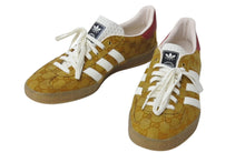 Load image into Gallery viewer, GUCCI × adidas グッチ アディダス GG柄 Gazelle スニーカー ブラウン 靴 ロゴ ガゼル キャンバス レザー HQ8850 サイズ28cm 中古 4c070467