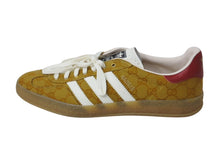 Load image into Gallery viewer, GUCCI × adidas グッチ アディダス GG柄 Gazelle スニーカー ブラウン 靴 ロゴ ガゼル キャンバス レザー HQ8850 サイズ28cm 中古 4c070467