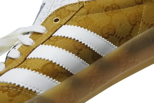 GUCCI × adidas グッチ アディダス GG柄 Gazelle スニーカー ブラウン 靴 ロゴ ガゼル キャンバス レザー HQ8850 サイズ28cm 中古 4c070467