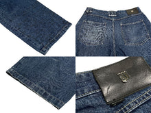 Load image into Gallery viewer, MAKAVELI マカヴェリ BAGGY DENIM 90s デニム ブルー プリント コットン サイズ36 81913 美品 中古 4c070473