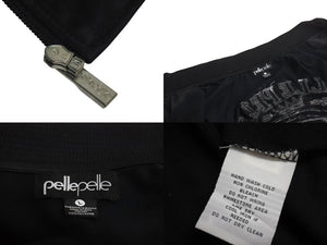 pelle pelle ペレペレ ナイロンジャケット ポリエステル100％ ブラック 刺繍プリント サイズL 美品 中古 4c070474