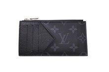 Load image into Gallery viewer, 新品同様 LOUIS VUITTON ルイヴィトン コインカード ホルダー コインケース M30271 モノグラム エクリプス タイガレザー ブラック 中古 4c070484