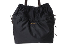 Load image into Gallery viewer, PRADA プラダ NYLON JACQUARD ハンドバッグ トートバッグ BN1757 UVR F0002 00 ブラック ブラウン ゴールド金具 美品 中古 4c070488