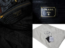 Load image into Gallery viewer, PRADA プラダ NYLON JACQUARD ハンドバッグ トートバッグ BN1757 UVR F0002 00 ブラック ブラウン ゴールド金具 美品 中古 4c070488