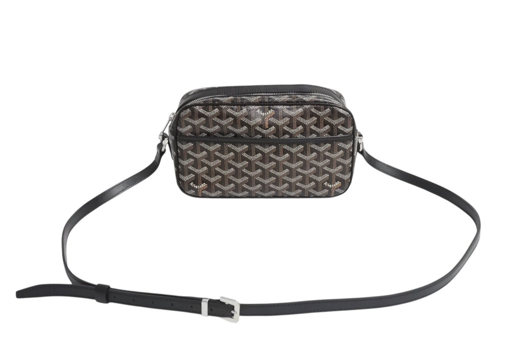 GOYARD ゴヤール カップヴェールPMバッグ ショルダーバッグ CAPVE2PMLTY01CL01P ブラック PVC レザー シルバー金具 美品 中古 4c070506