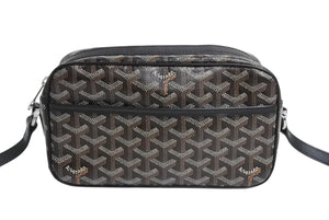 GOYARD ゴヤール カップヴェールPMバッグ ショルダーバッグ CAPVE2PMLTY01CL01P ブラック PVC レザー シルバー金具 美品 中古 4c070506