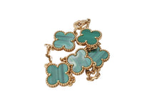 画像をギャラリービューアに読み込む, VanCleef&amp;Arpels ヴァンクリーフ&amp;アーペル ヴィンテージアルハンブラ ブレスレット 5モチーフ VCARL80900 マラカイト 約12.7g 美品 中古 4c070515