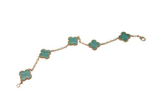 画像をギャラリービューアに読み込む, VanCleef&amp;Arpels ヴァンクリーフ&amp;アーペル ヴィンテージアルハンブラ ブレスレット 5モチーフ VCARL80900 マラカイト 約12.7g 美品 中古 4c070515