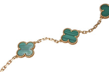 画像をギャラリービューアに読み込む, VanCleef&amp;Arpels ヴァンクリーフ&amp;アーペル ヴィンテージアルハンブラ ブレスレット 5モチーフ VCARL80900 マラカイト 約12.7g 美品 中古 4c070515