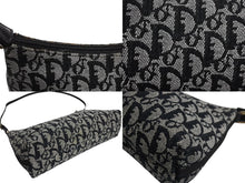 Load image into Gallery viewer, Christian Dior クリスチャンディオール ワンショルダーバッグ トロッター PZ0092 キャンバス レザー ブラック グレー 美品 中古 4c070523