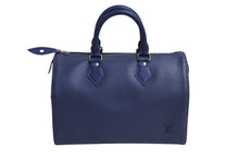 画像をギャラリービューアに読み込む, LOUIS VUITTON ルイヴィトン スピーディ25 M5923G ハンドバッグ ブルー シルバー金具 エピレザー 美品 中古 4c070524