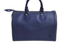 画像をギャラリービューアに読み込む, LOUIS VUITTON ルイヴィトン スピーディ25 M5923G ハンドバッグ ブルー シルバー金具 エピレザー 美品 中古 4c070524