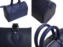 画像をギャラリービューアに読み込む, LOUIS VUITTON ルイヴィトン スピーディ25 M5923G ハンドバッグ ブルー シルバー金具 エピレザー 美品 中古 4c070524