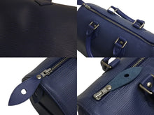 画像をギャラリービューアに読み込む, LOUIS VUITTON ルイヴィトン スピーディ25 M5923G ハンドバッグ ブルー シルバー金具 エピレザー 美品 中古 4c070524
