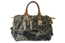 Load image into Gallery viewer, LOUISVUITTON ルイヴィトン スピーディ30 ボストンバッグ パッチワーク M95381 モノグラムデニム ブラック 中古 4c070530