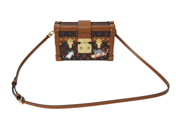 Very Good Condition LOUIS VUITTON Mini Trunk Shoulder Bag M44407 Catgram Monogram Brown PVC Leather Used 4c070531